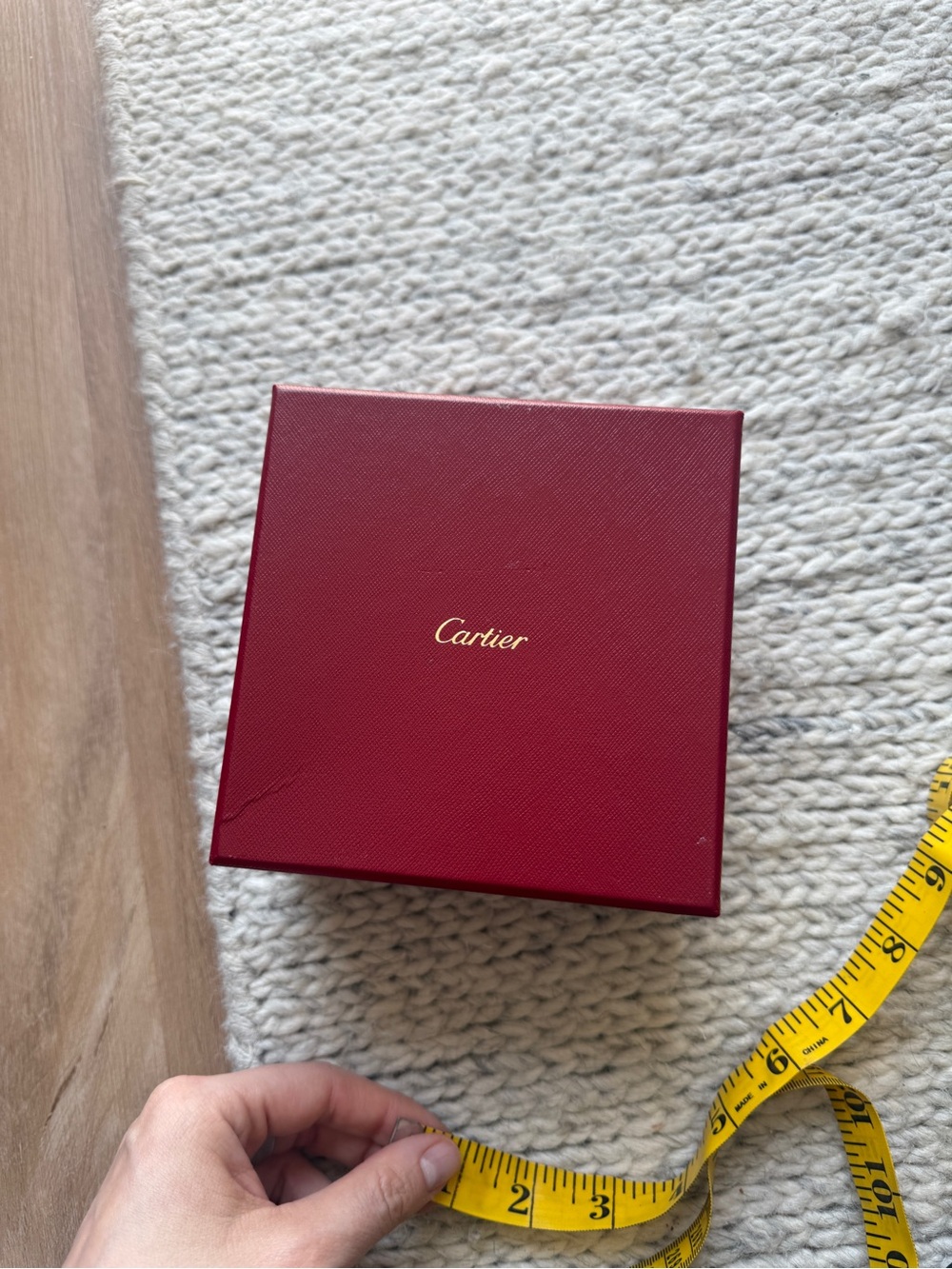 Cartier Burgundy Box with Gold Logo